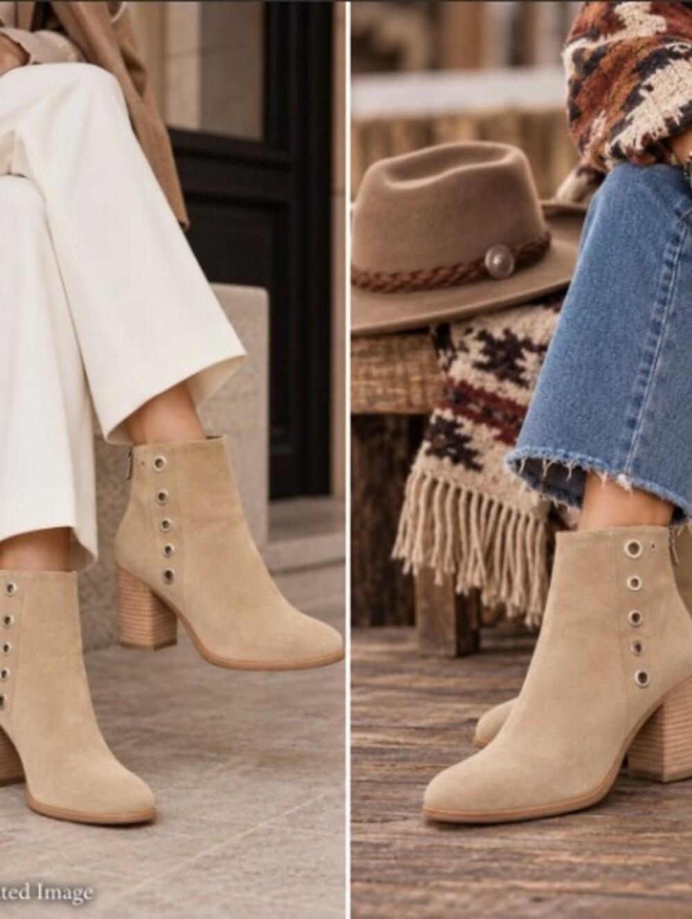 Rag & Bone Willow Suede Grommet Ankle Boots Boho / Indie US 8.5 Sand Italy NWT